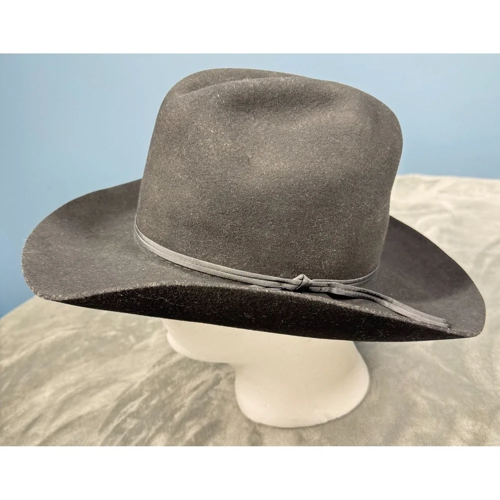 Western Cowboy Hat Mens Gray Wool Dynafelt Wide Brim Cattleman Crease